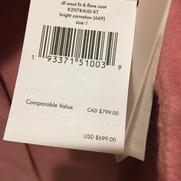 Kate Spade ♠️ NWT-Pink Wool Coat LAST ONE -Large💕 - Picture 15 of 15